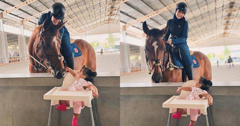 Momen Humaira Temani Zaskia Sungkar Berkuda, Anteng Banget